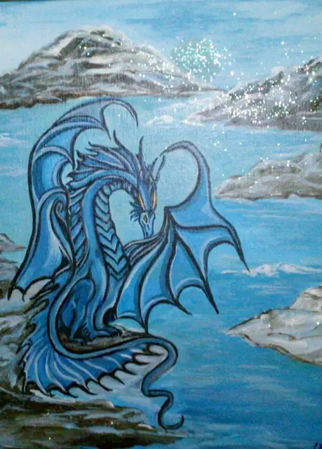 Blue Water Dragon, painting by Linda Anne Ehlers