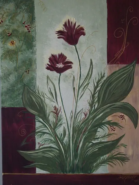 Burgundy Tulip, painting by Linda Anne Ehlers