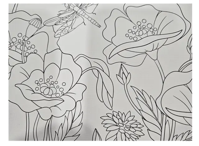 Dragonfly Floral paint kit, pre-drawn canvas