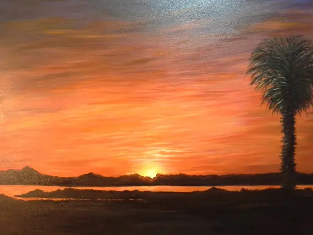 Palm Sunset, painting by Linda Anne Ehlers