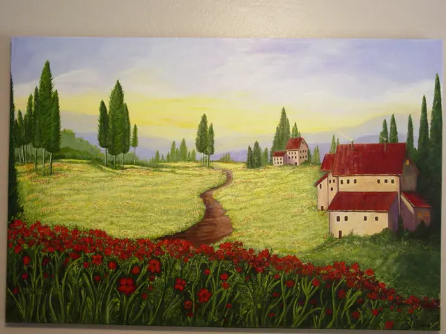 Villa in the Poppies, painting by Linda Anne Ehlers